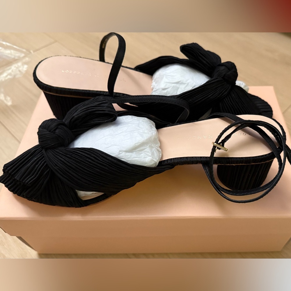 Loeffler Randall Dahlia Black Pleated Sandals